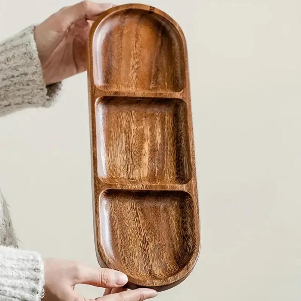 Vivid Wooden Compartment Serving Tray by Casa & Beyond