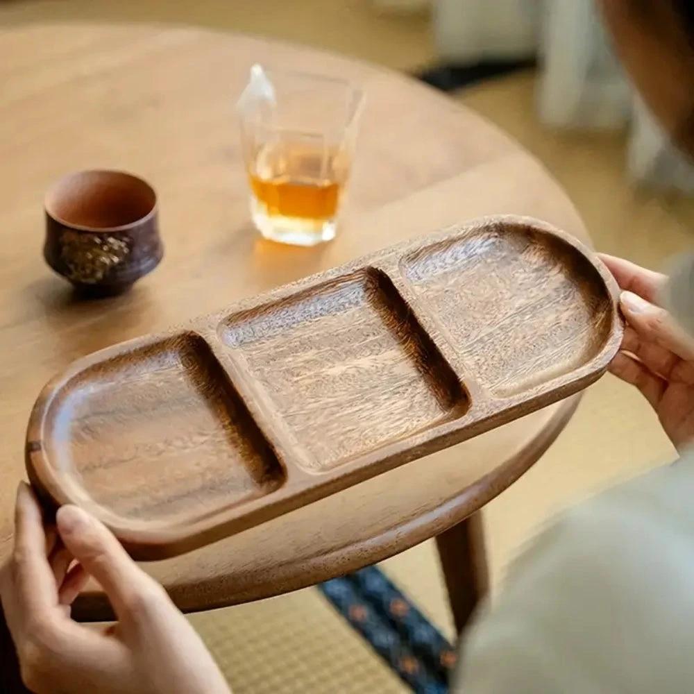 Vivid Wooden Compartment Serving Tray by Casa & Beyond