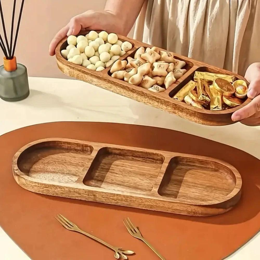 Vivid Wooden Compartment Serving Tray by Casa & Beyond