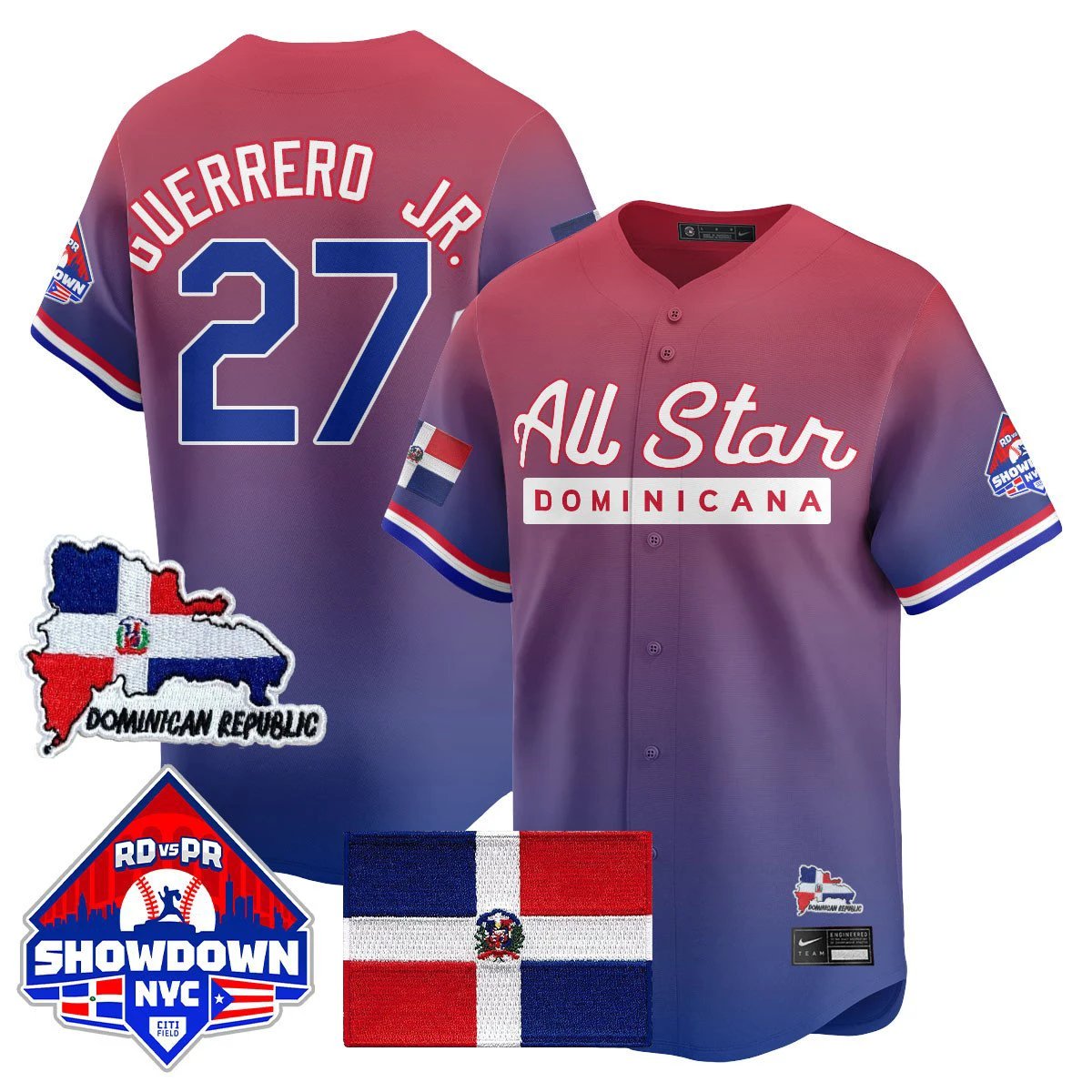 Vlad Guerrero Jr Jersey #27 Dominican Republic Baseball All-Star 2025 Red Limited by My Store
