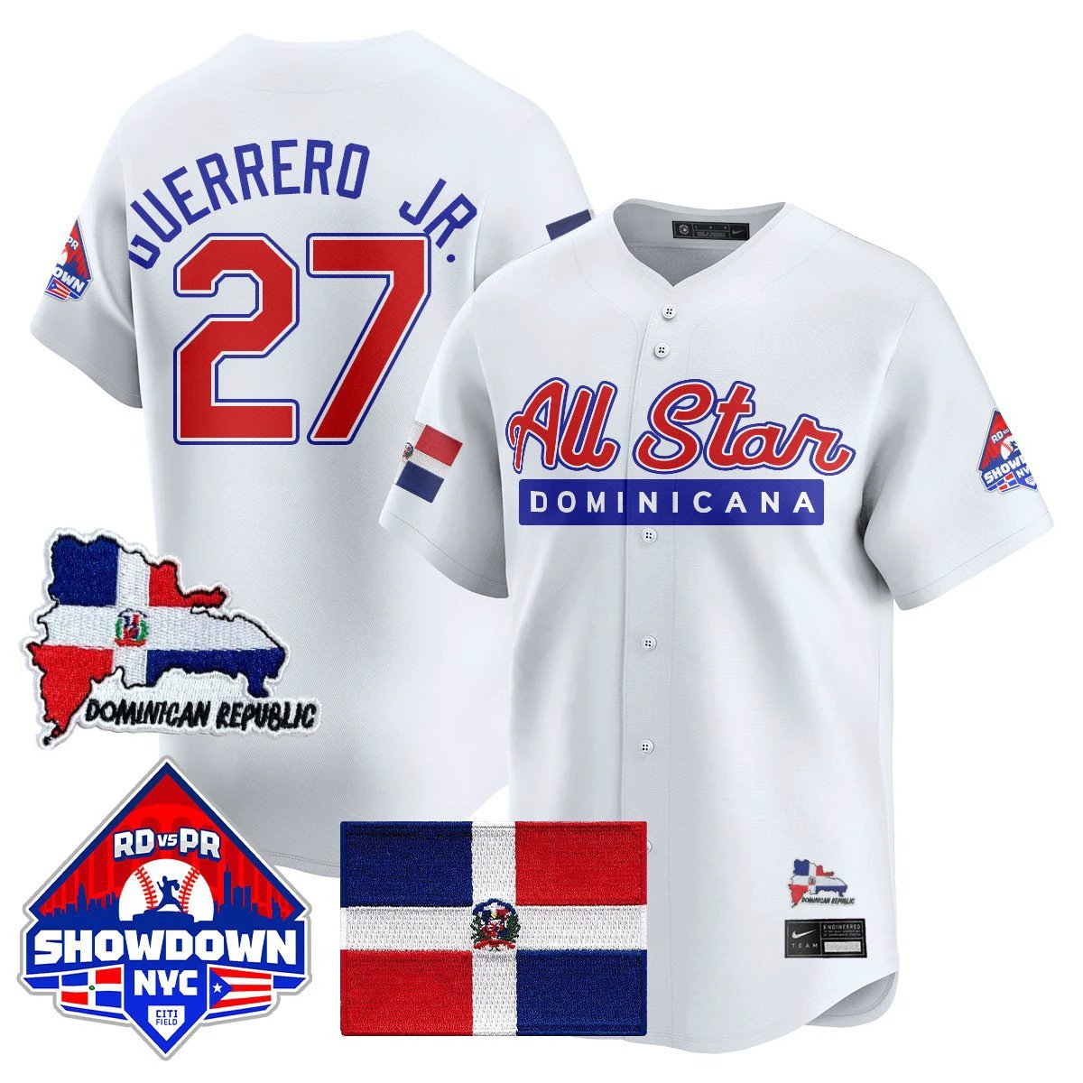 Vlad Guerrero Jr Jersey #27 Dominican Republic Baseball All-Star 2025 White by My Store