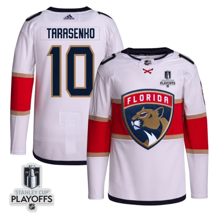 Vladimir Tarasenko 10 Florida Panthers 2024 NHL Playoffs Patch Away Jersey Customized - Men, White by Hockey David