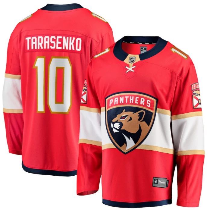 Vladimir Tarasenko 10 Florida Panthers 2025 Breakaway Player Men Jersey Red by Hockey David