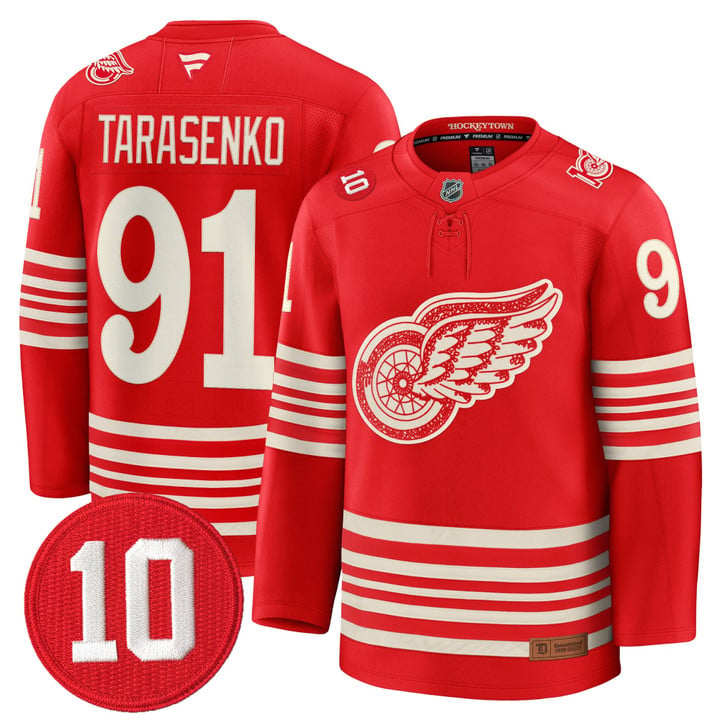 Vladimir Tarasenko Jersey #91 Detroit Red Wings #10 Alex Delvecchio Honoring Stitched by Hockey David