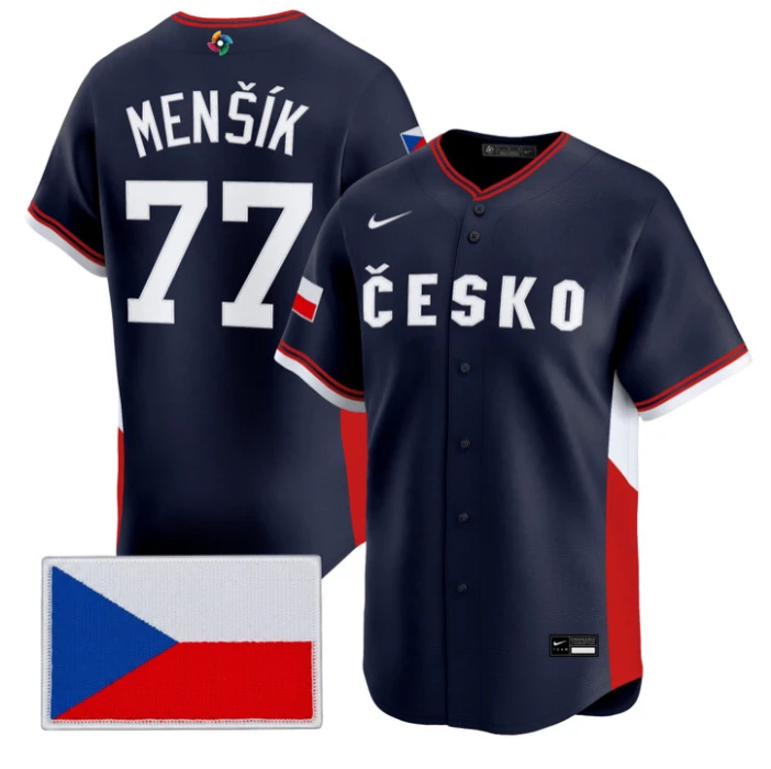 Vojtěch Menšík Jersey #77 Team Czechia 2026 World Baseball Stitched by My Store