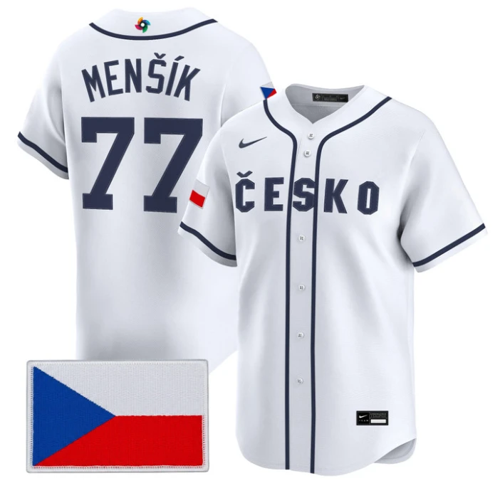 Vojtěch Menšík Jersey #77 Team Czechia 2026 World Baseball Stitched by My Store