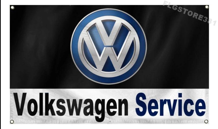 Volkswagen Service Vw Logo Car Flag 3X5 Ft Polyester Banner USA 90x150cm by flagsjustdoit