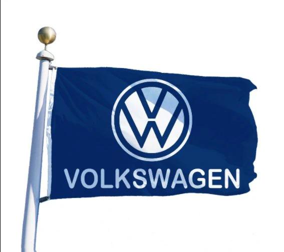 Volkswagen Vw Logo Car Flag Blue 3X5 Ft Polyester Banner USA 90x150cm by flagsjustdoit