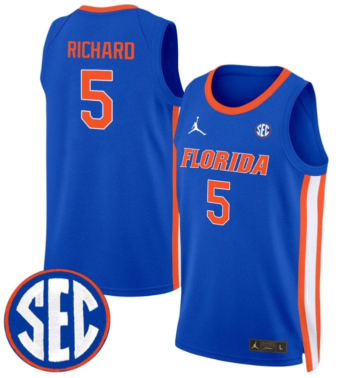 Will Richard Jersey #5 Florida Gators Swingman Basketball Stitched Royal by My store basketball