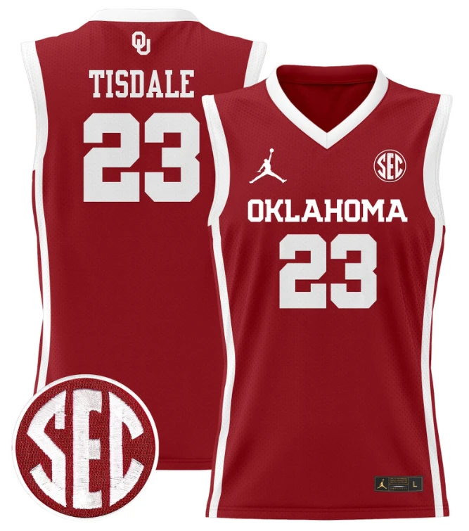 Wayman Tisdale Jersey #23 Oklahoma Sooners 2024 Lightweight Basketball Crimson by My store basketball