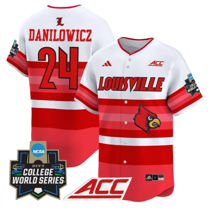 Wyatt Danilowicz Jersey #24 Louisville Cardinals 2025 World Series Gradients by My Store