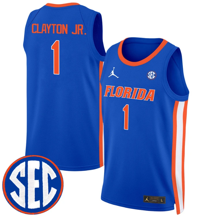 Walter Clayton Jr Jersey #1 Florida Gators Swingman Basketball Stitched Royal by My store basketball
