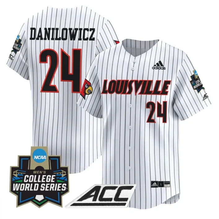Wyatt Danilowicz Jersey #24 Louisville Cardinals 2025 World Series Pinstripe by My Store