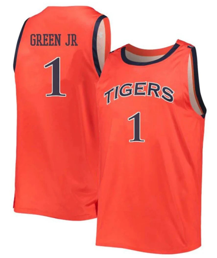 Wendell Green Jr Jersey Auburn Tigers College Basketball #1 by My store basketball