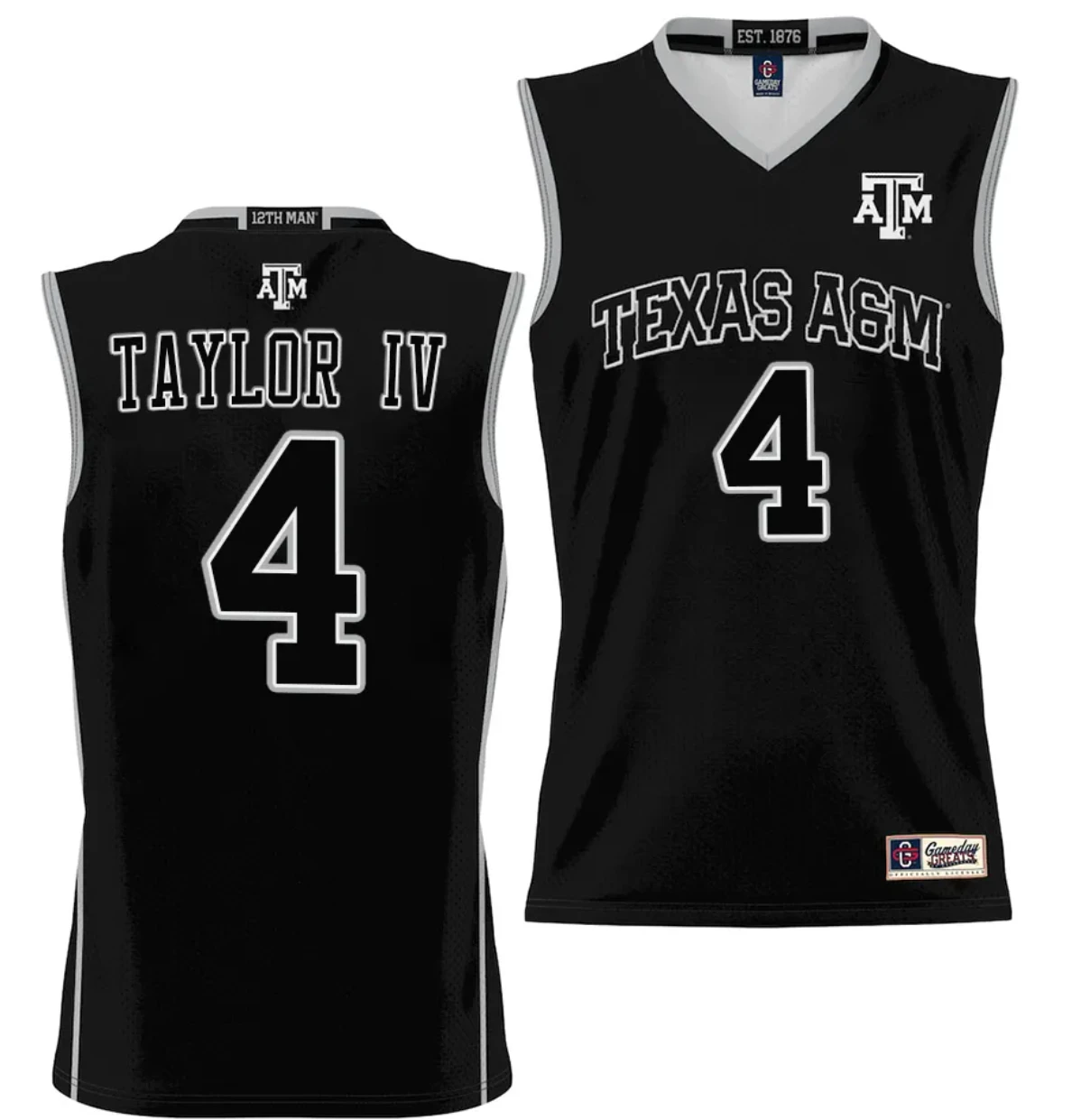 Wade Taylor IV Jersey #4 Texas Aggies NIL College Basketball Jersey Lightweight Black by My store basketball