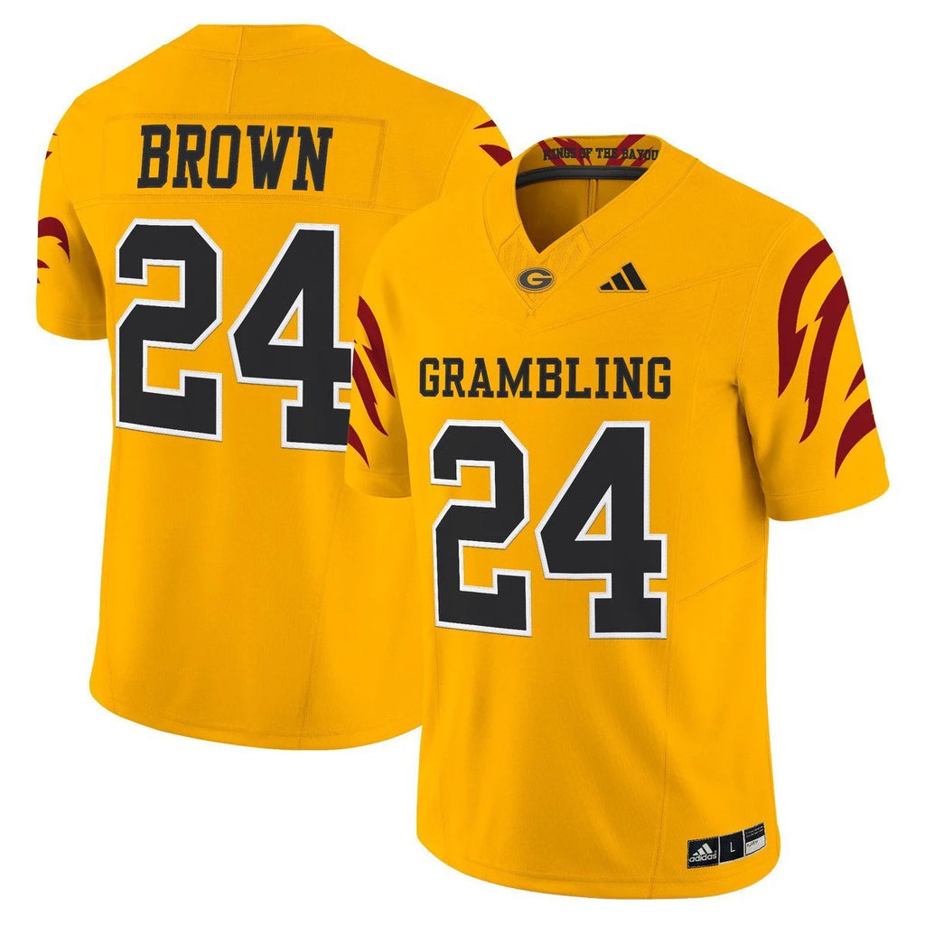 Willie Brown Jersey #24 Grambling Tigers 2025 Vapor Limited Stitched Gold by My Store NCAA Football Jerseys