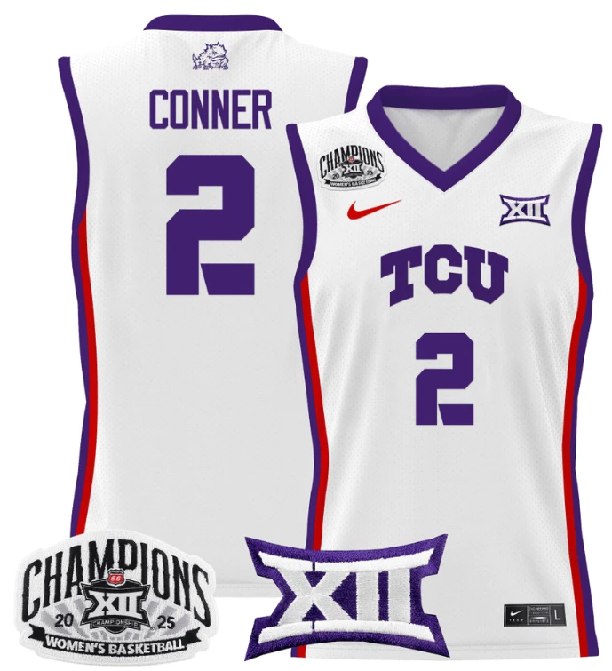 Women's Madison Conner Jersey #2 TCU Horned Frogs 2025 Champions White by My store basketball