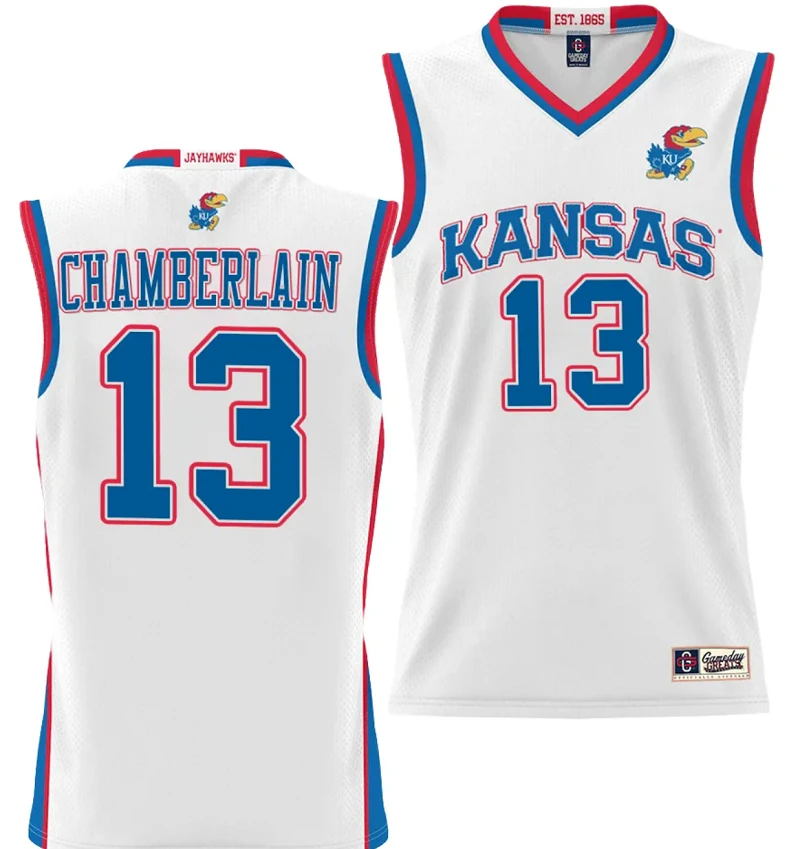 Wilt Chamberlain Jersey #13 Kansas Jayhawks NIL College Basketball Lightweight White by My store basketball