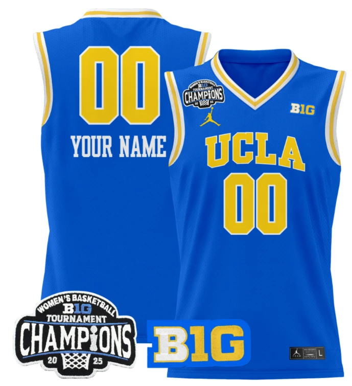 Women's Custom UCLA Bruins Jersey 2025 Big Ten Champions Basketball Royal by My store basketball