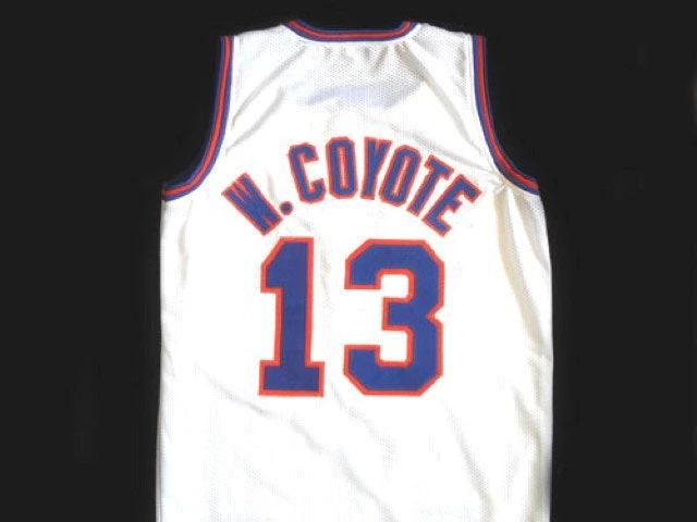 Wile E. Coyote Jersey #13 Tune Squad Space Jam Movie Basketball White by My store basketball