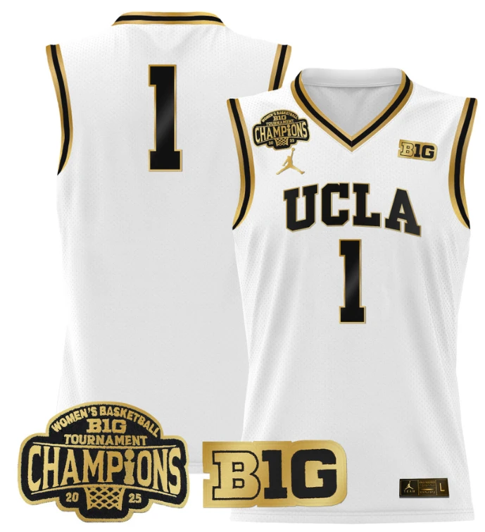 Women's Team Jersey UCLA Bruins 2025 Champions Basketball Stitched White Gold by My store basketball