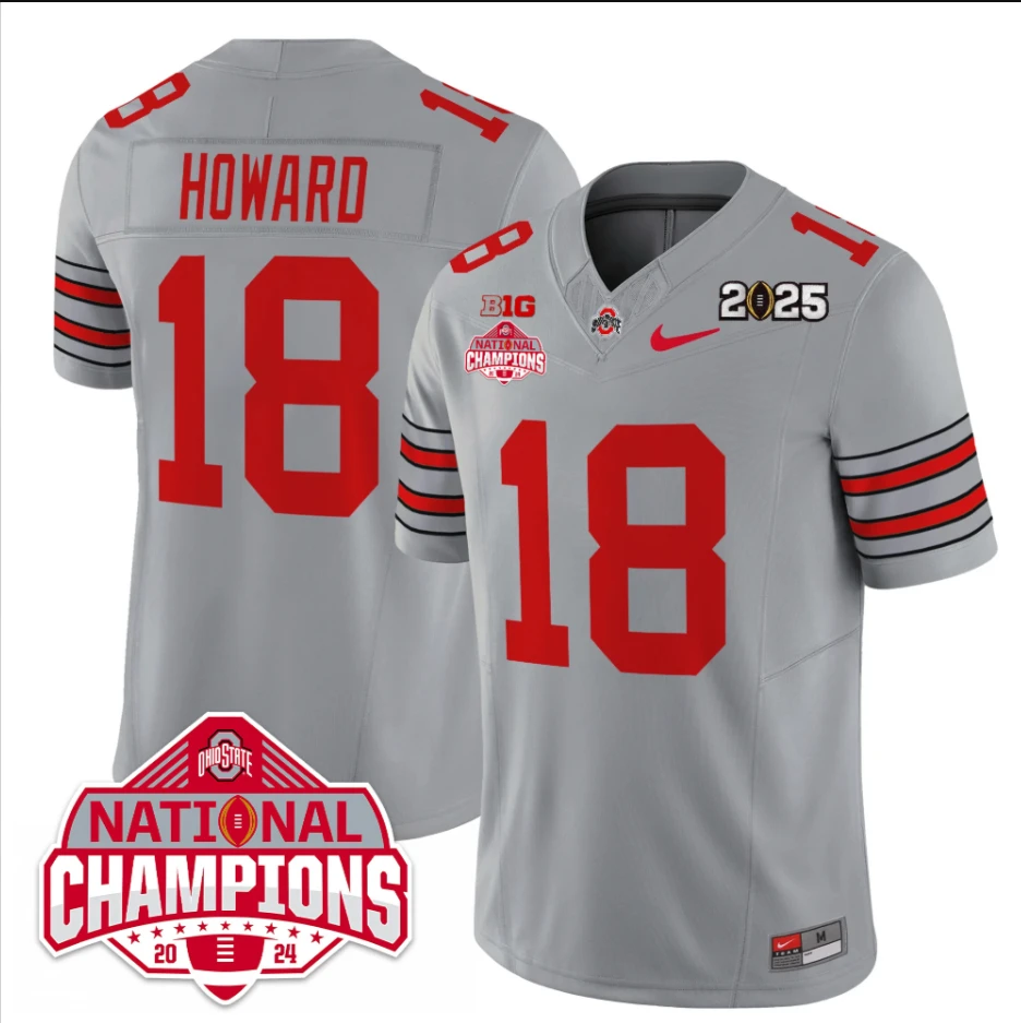 Will Howard Jersey #18 Ohio State 2025 CFP Patch National Champions by My Store NCAA Football Jerseys