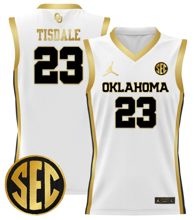 Wayman Tisdale Jersey #23 Oklahoma Sooners 2024 Lightweight Basketball White Gold by My store basketball