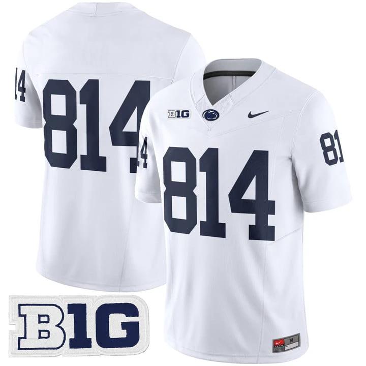 WHITEOUT Jersey #814 No Name Penn State Nittany Lions 2025 Stitched White by My Store NCAA Football Jerseys