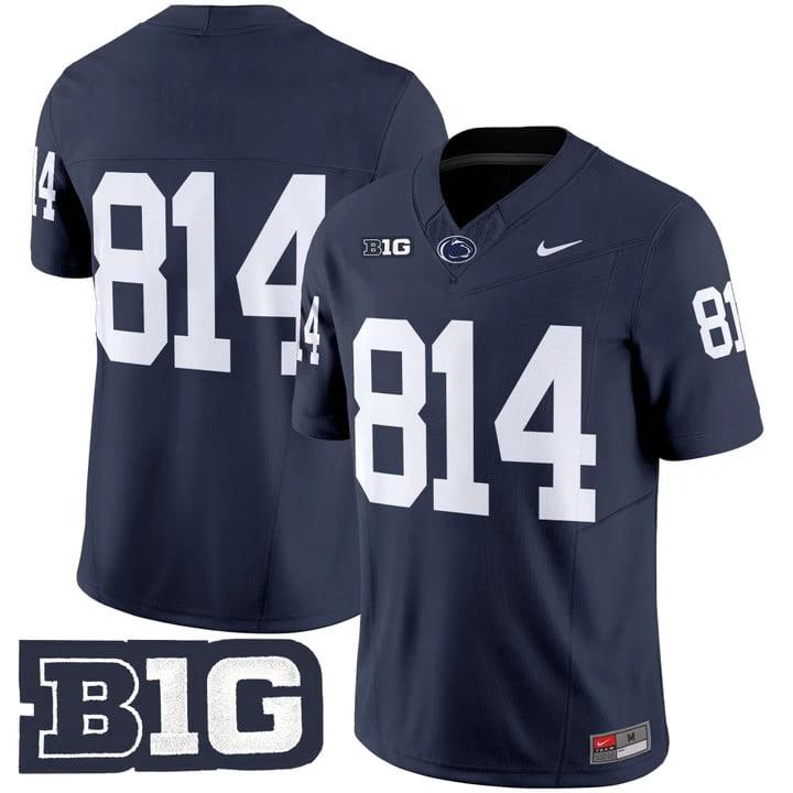 WHITEOUT Jersey #814 No Name Penn State Nittany Lions 2025 Stitched by My Store NCAA Football Jerseys