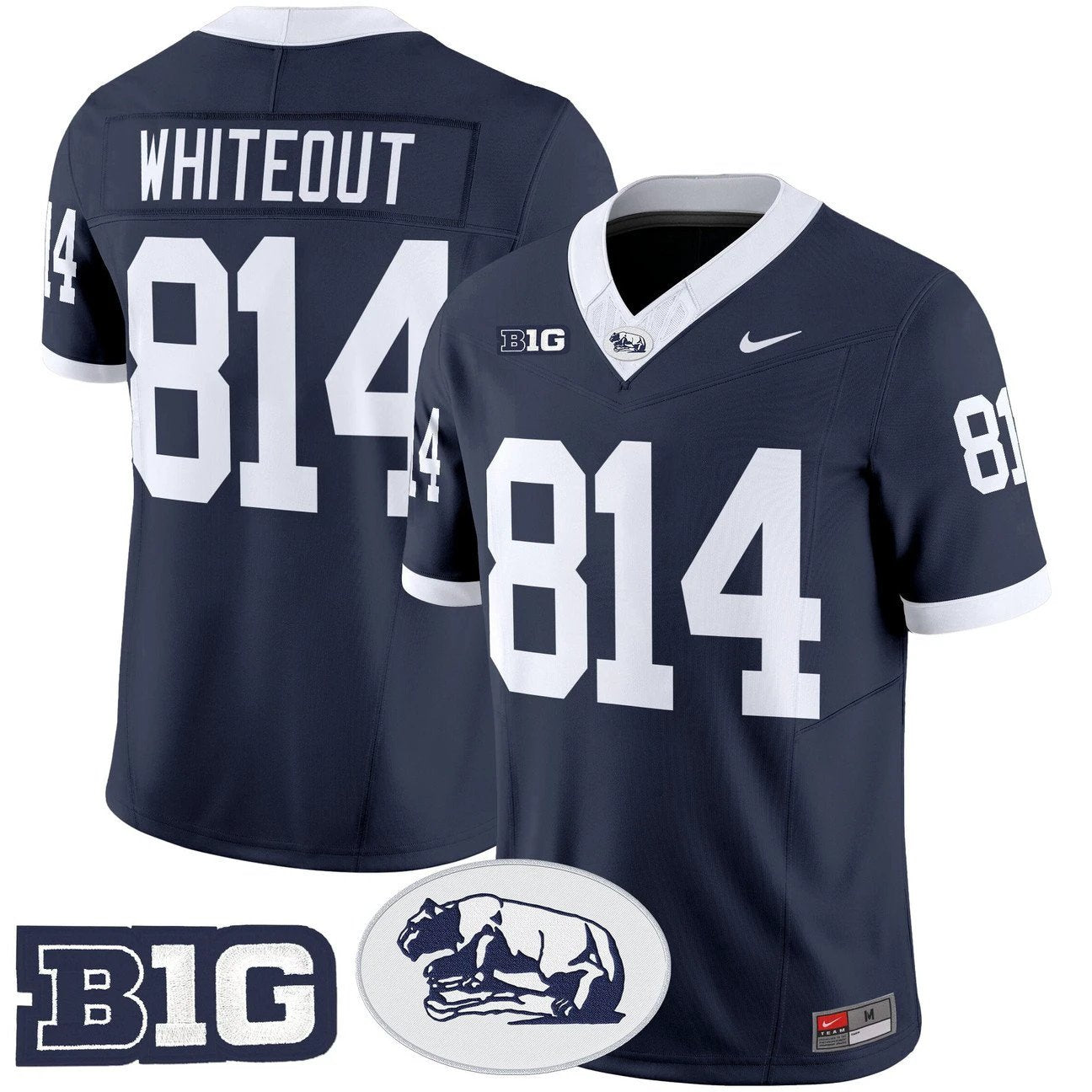 WHITEOUT Jersey #814 Penn State Nittany Lions 2025 Throwback Limited Stitched by My Store NCAA Football Jerseys