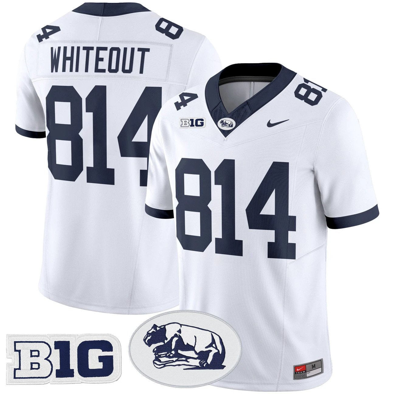 WHITEOUT Jersey #814 Penn State Nittany Lions 2025 Throwback Limited Stitched by My Store NCAA Football Jerseys