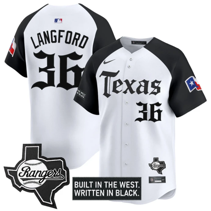 Wyatt Langford Jersey #36 Texas Rangers Gothic Frontier Edition Vapor Limited Stitched Alternate by My Store