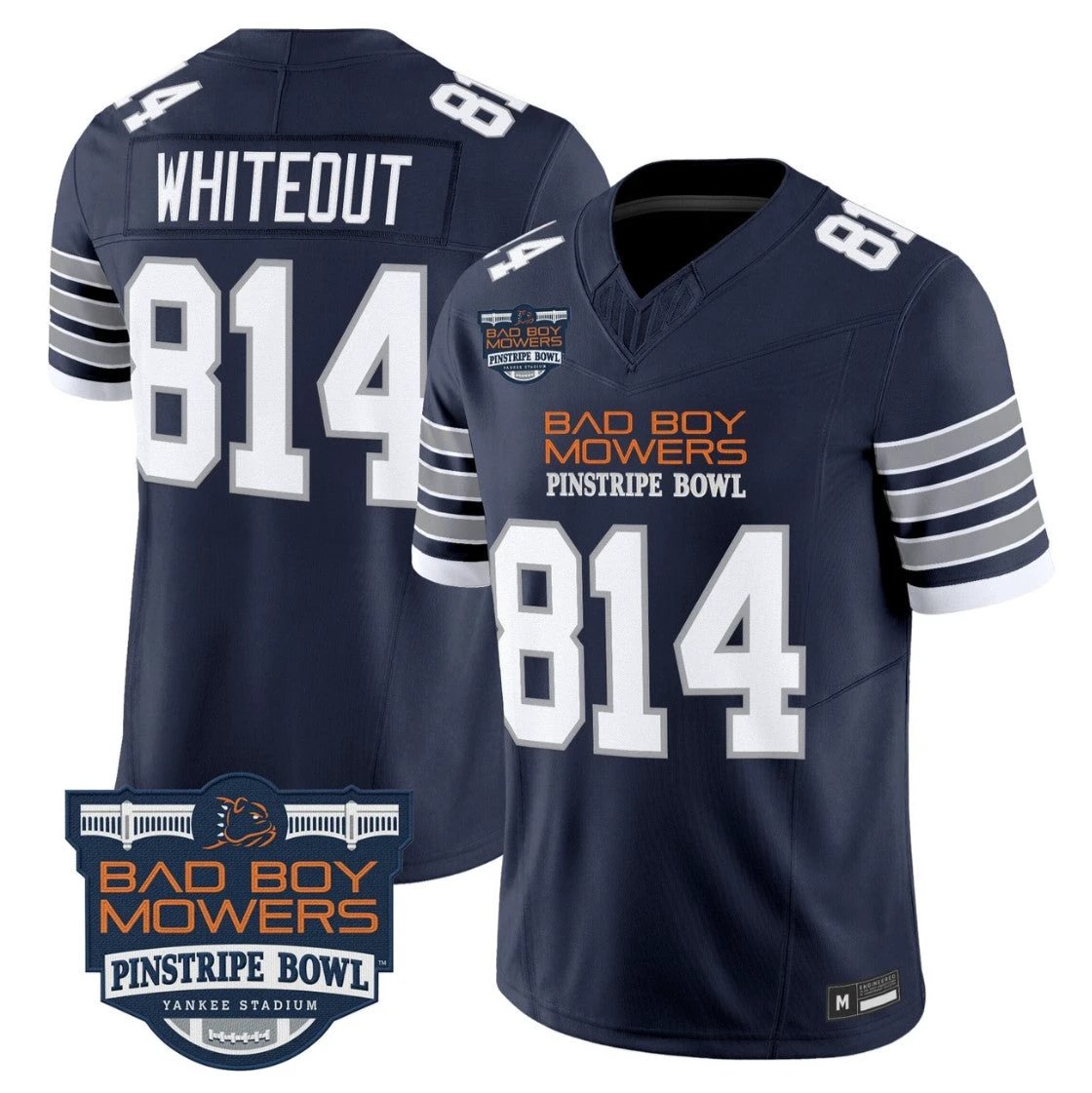 WHITEOUT Jersey #814 Penn State Nittany Lions 2025 Pinstripe Bowl Stitched by My Store NCAA Football Jerseys