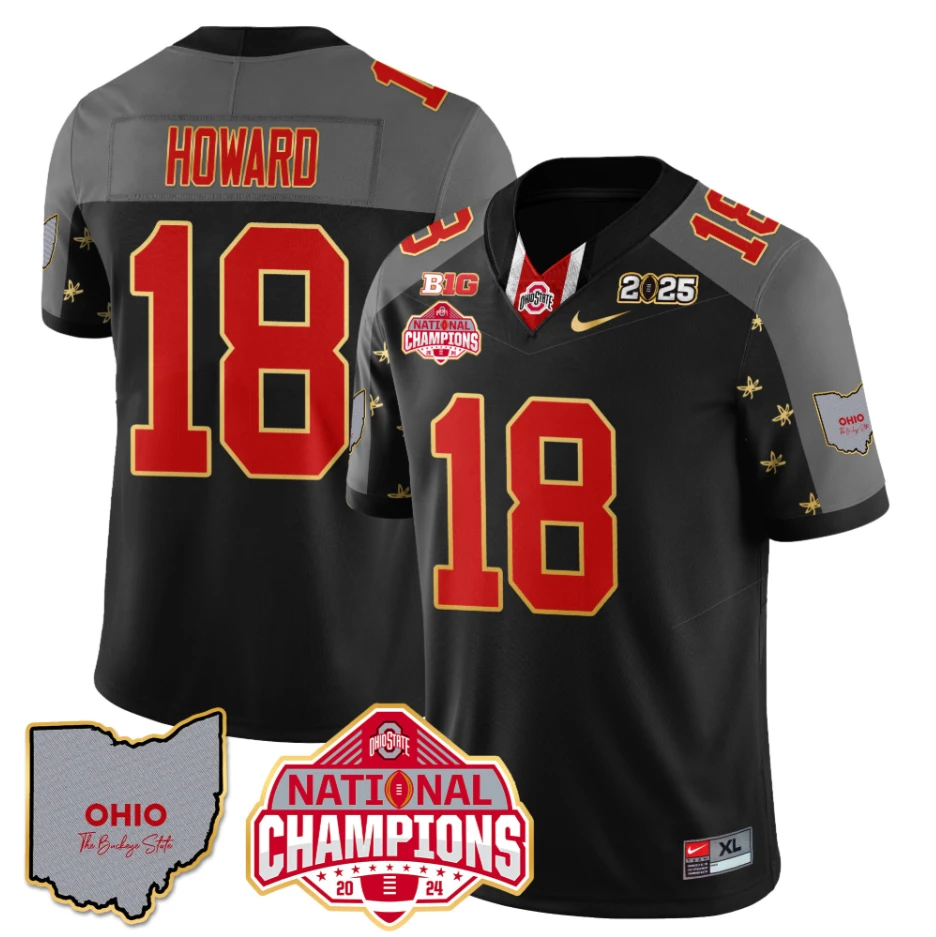Will Howard Jersey #18 Ohio State National Champions 2025 Patch by My Store NCAA Football Jerseys