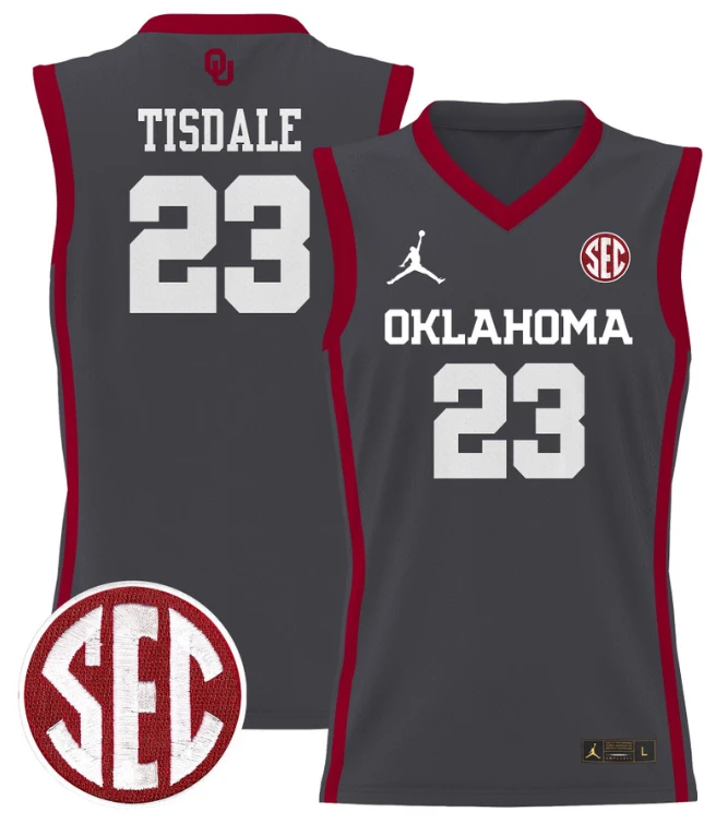 Wayman Tisdale Jersey #23 Oklahoma Sooners 2024 Lightweight Basketball Anthracite by My store basketball