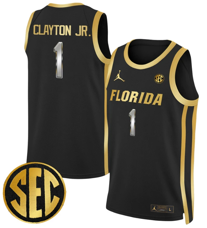 Walter Clayton Jr Jersey #1 Florida Gators Swingman Basketball Stitched Black Gold by My store basketball