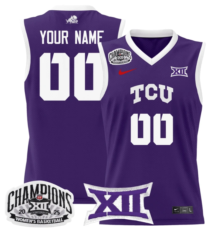 Women's Custom TCU Horned Frogs Jersey 2025 Champions Lightweight Purple by My store basketball