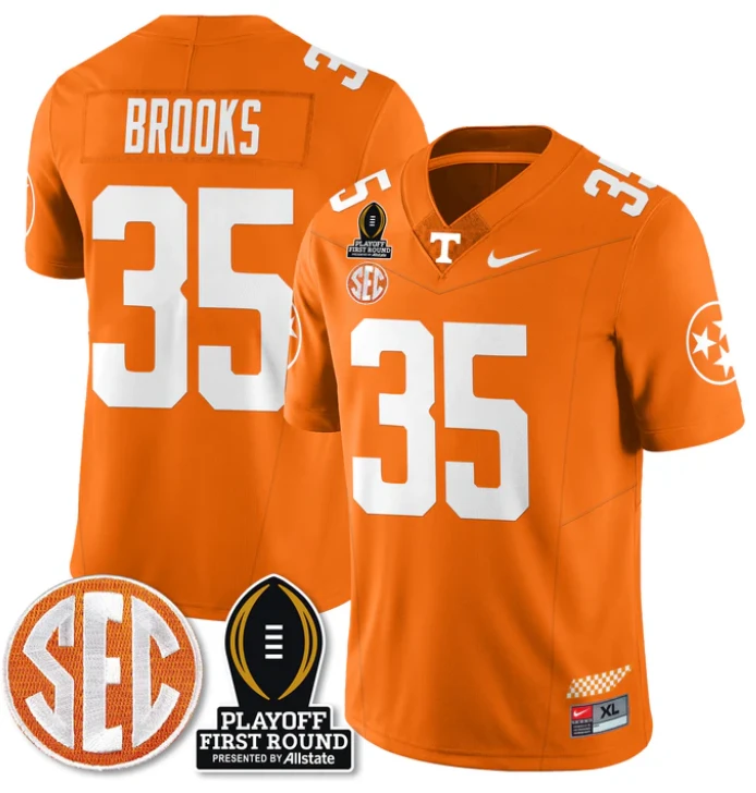 Will Brooks Jersey #35 Tennessee Vols Playoff First Round Patch Orange by NCAA Football Jersey