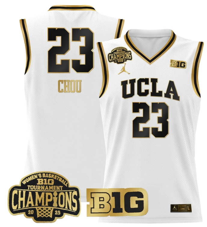Women's Natalie Chou Jersey #23 UCLA Bruins 2025 Champions Basketball White Gold by My store basketball
