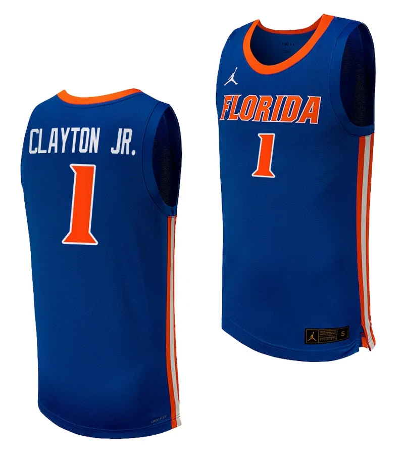 Walter Clayton Jr Jersey #1 Florida Gators College Basketball 2023-24 Replica Royal by My store basketball