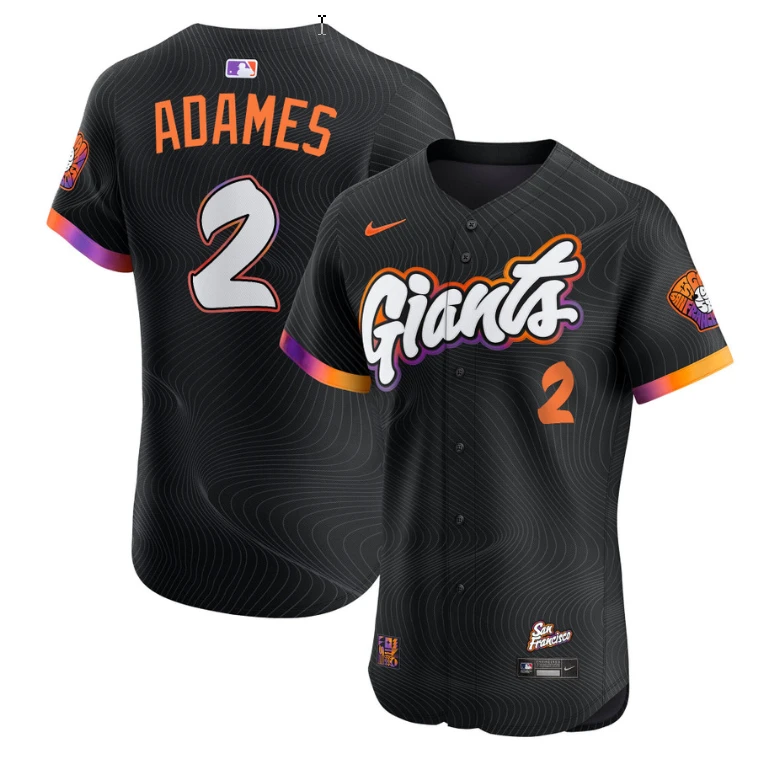 Willy Adames Jersey #2 San Francisco Giants 2025 City Connect Vapor Premier Elite Stitched by My Store