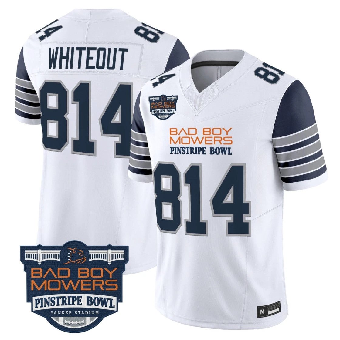 WHITEOUT Jersey #814 Penn State Nittany Lions 2025 Pinstripe Bowl Stitched by My Store NCAA Football Jerseys