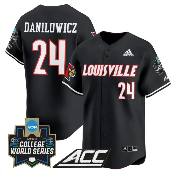 Wyatt Danilowicz Jersey #24 Louisville Cardinals 2025 World Series Black by My Store