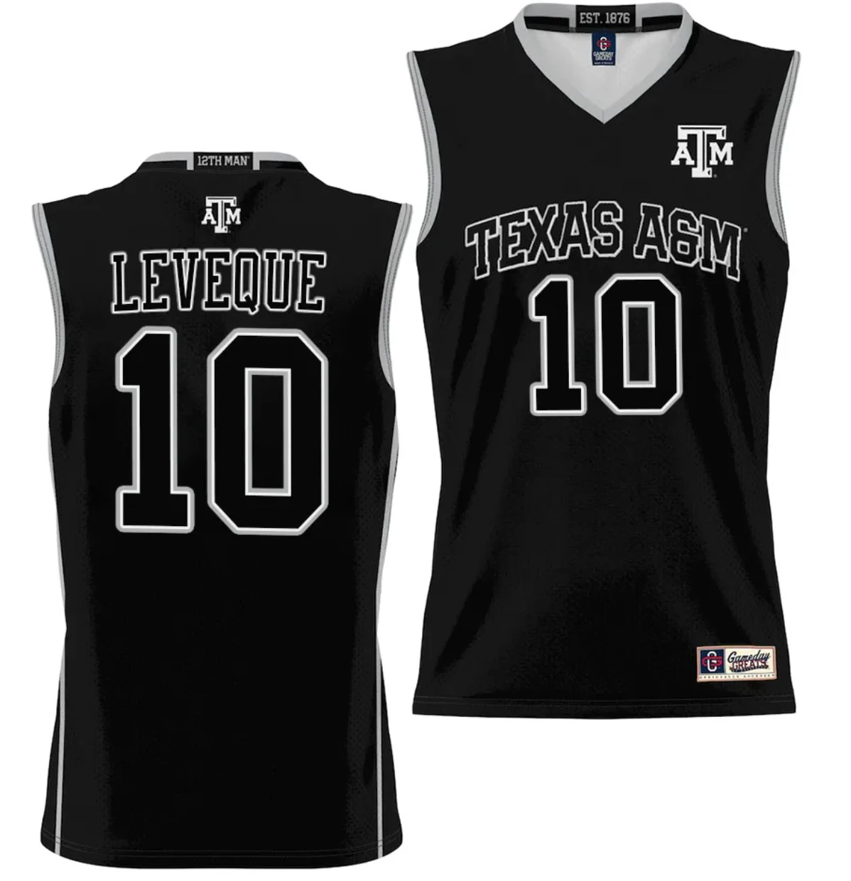 Wildens Leveque Jersey #10 Texas Aggies NIL College Basketball Jersey Lightweight Black by My store basketball