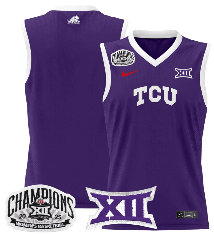 Women's Team Jersey TCU Horned Frogs 2025 Champions Lightweight Purple by My store basketball