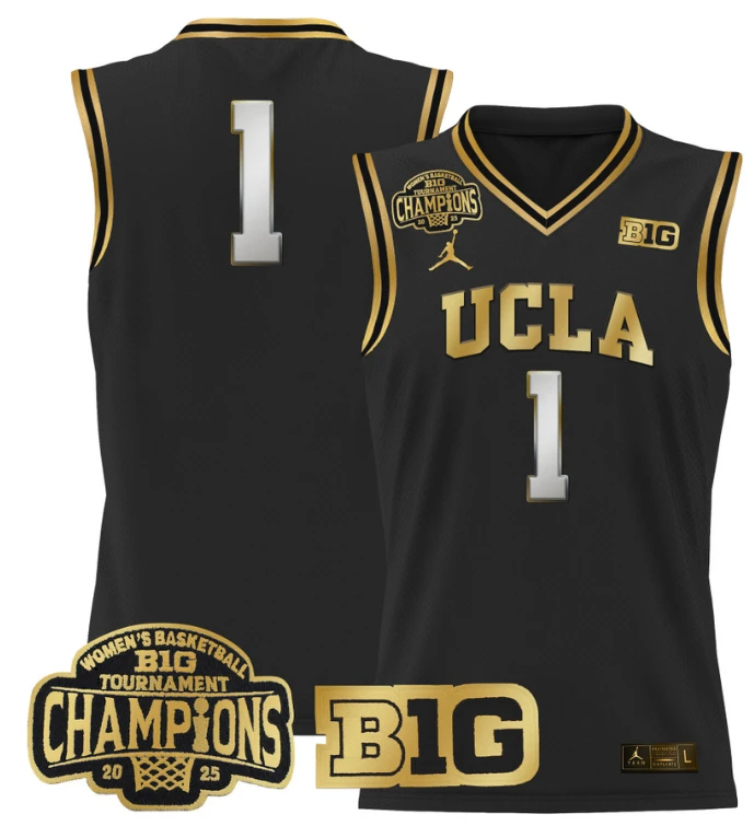 Women's Team Jersey UCLA Bruins 2025 Champions Basketball Stitched Black Gold by My store basketball