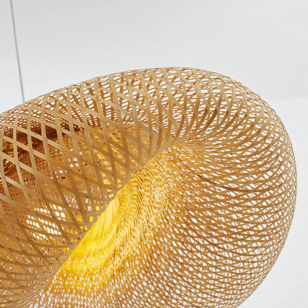 ZenGlow Handwoven Bamboo Pendant Light Bowlift by Bowlift