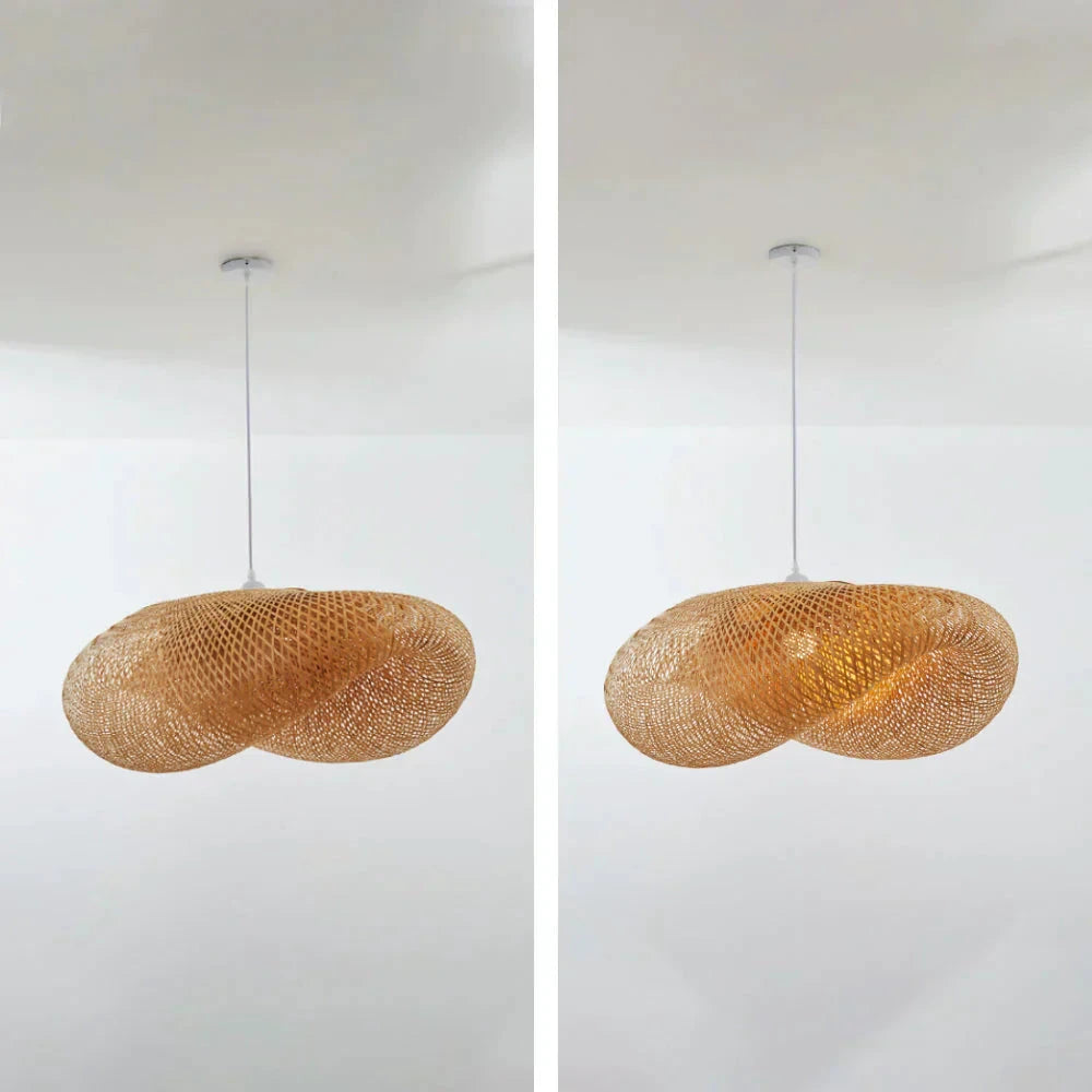 ZenGlow Handwoven Bamboo Pendant Light Bowlift by Bowlift