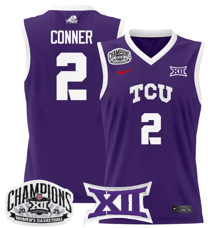 Women's Madison Conner Jersey #2 TCU Horned Frogs 2025 Champions Purple by My store basketball