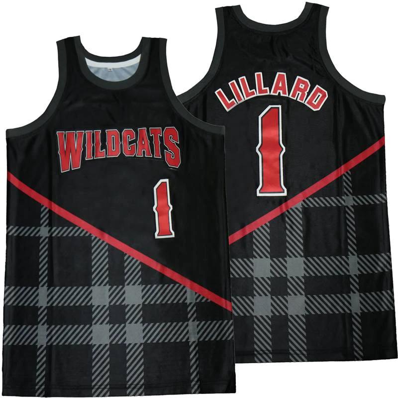 Wildcats #1 Damian Lillard High School Basketball City Jersey by My store basketball